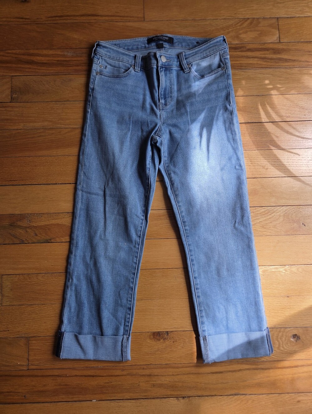 Liverpool Cropped And Cuffed Denim Jeans  Size 6/28